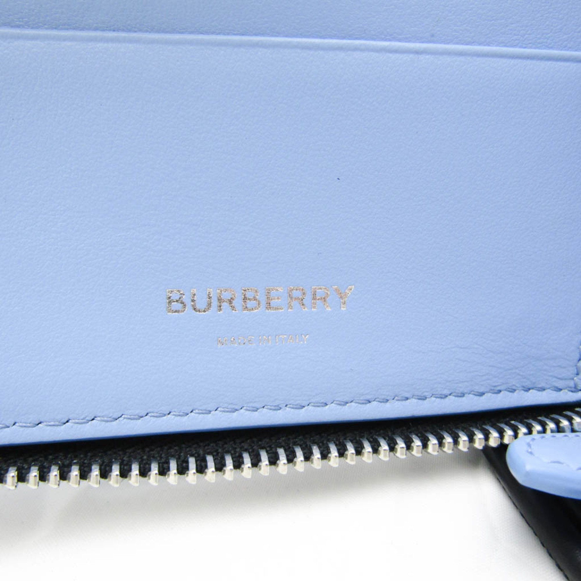 Burberry With Neck Strap 8049321 Women,Men Leather Wallet (bi-fold) Blue