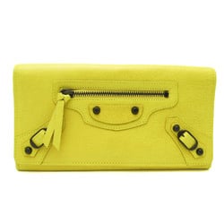 Balenciaga Classic 163471 Women,Men Leather Long Wallet (bi-fold) Yellow