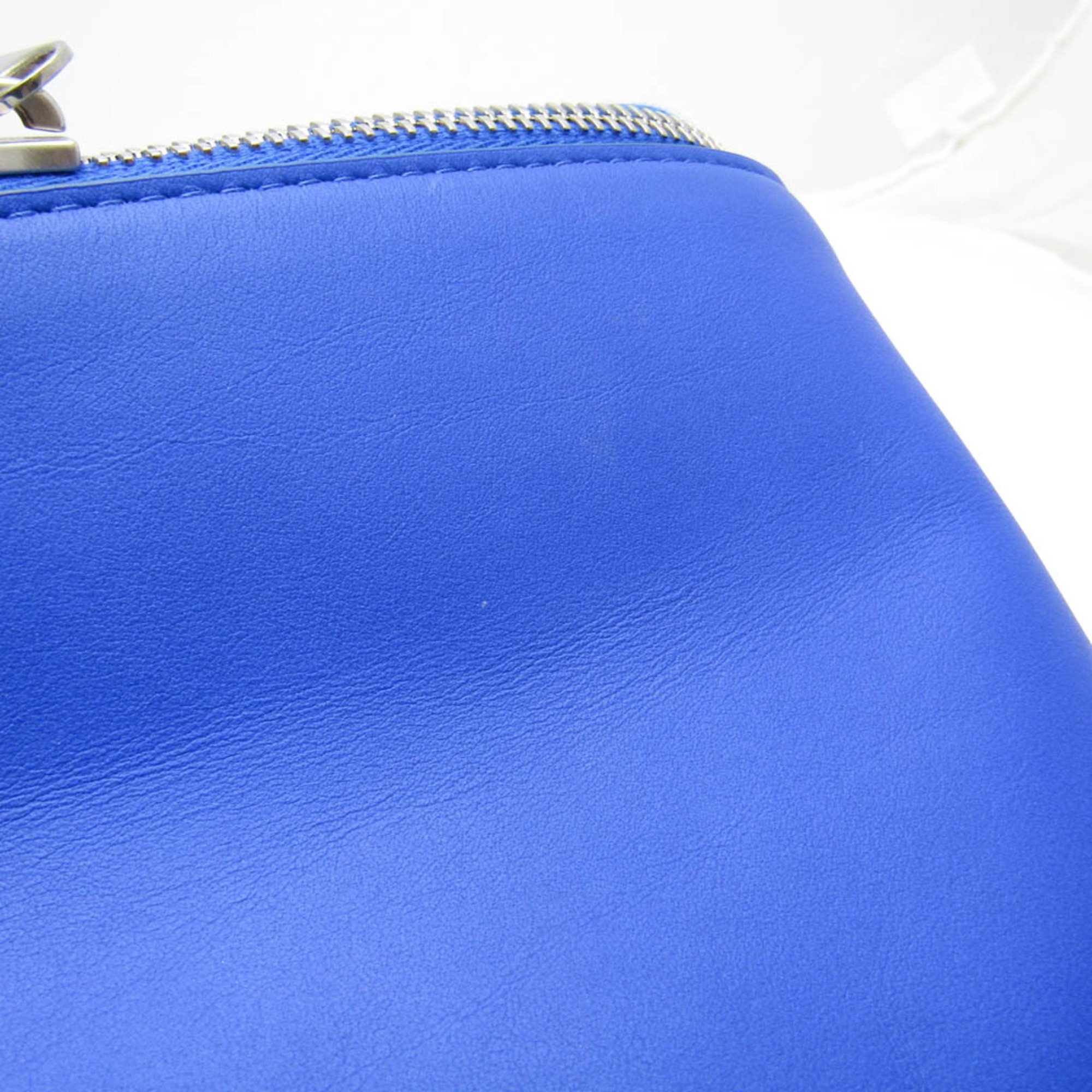 Bottega Veneta Organizer 666770 Women,Men Leather Clutch Bag,Pouch Blue