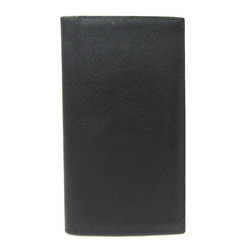 Hermes Citizen Twill Long Silk-in Men's Swift Leather Long Wallet (bi-fold) Black