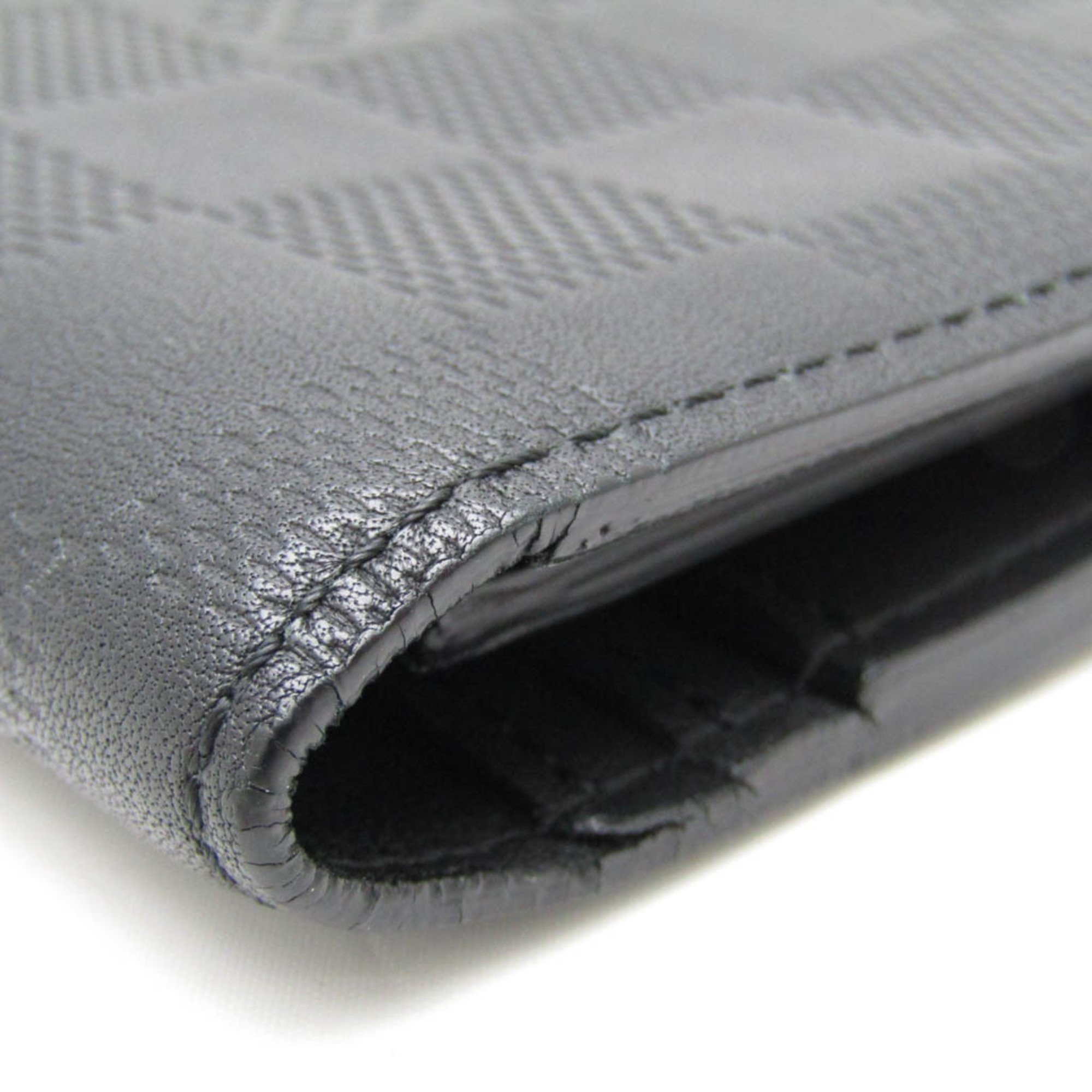 Louis Vuitton Damier Infini Brazza Wallet N63010 Men's Damier Infini Long Wallet (bi-fold) Onyx