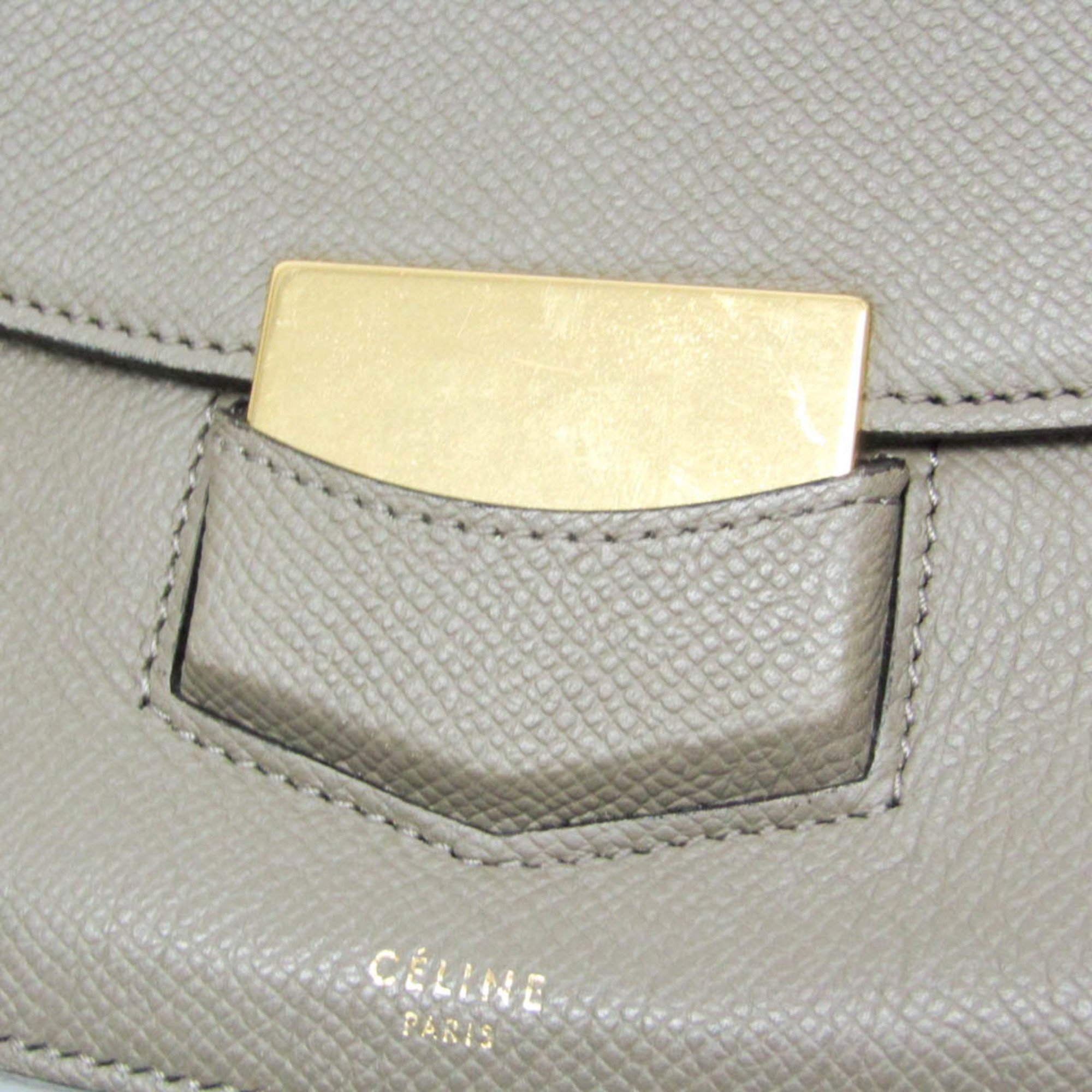 Celine Trotter Medium Women's Leather Shoulder Bag Grayish