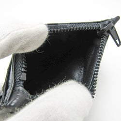 Balenciaga MENS CAR LONG COIN AND CARD HOLDER IN GRAINED CALFSKIN 663714 Leather Card Case Black