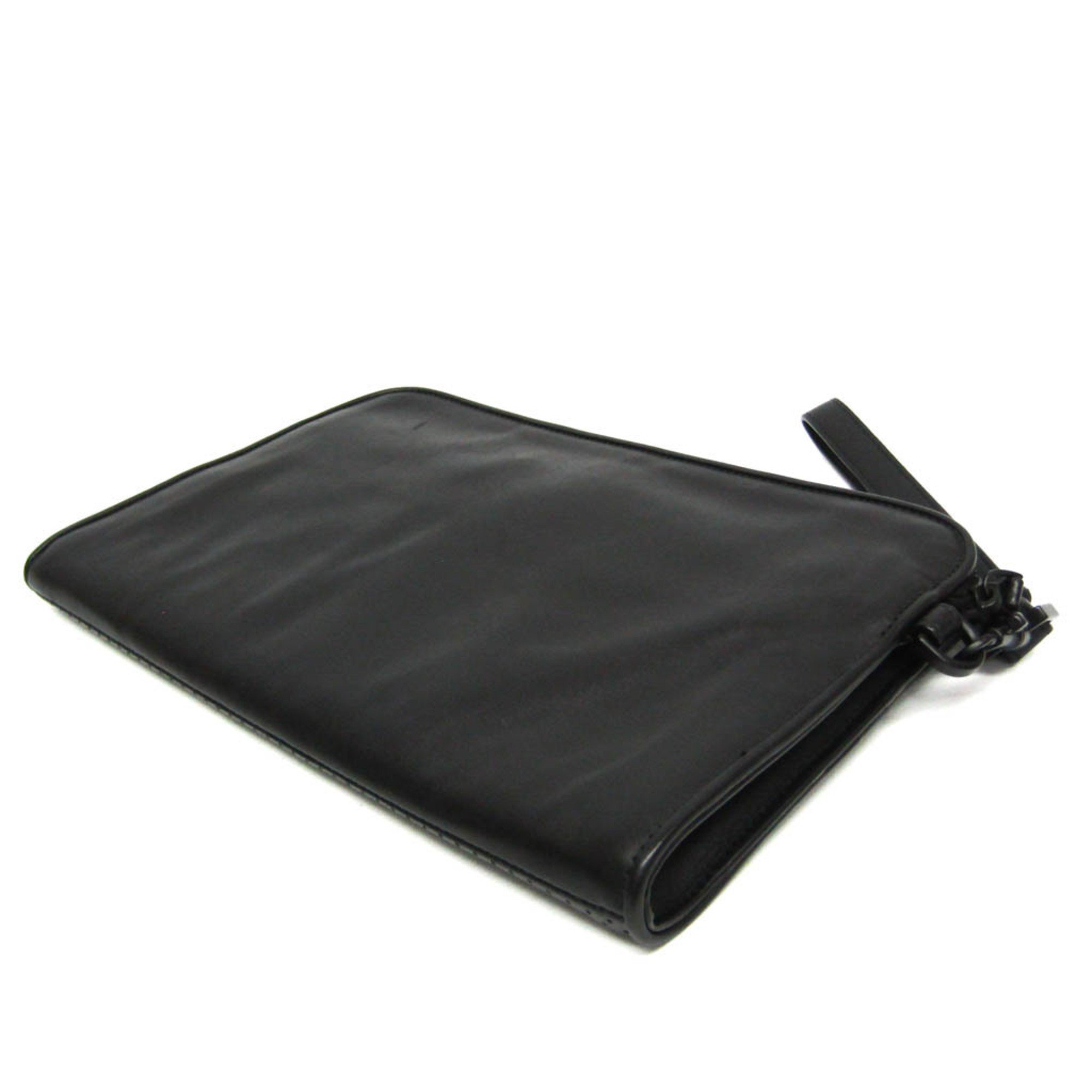 Bottega Veneta Leggero Men's Leather Clutch Bag Black