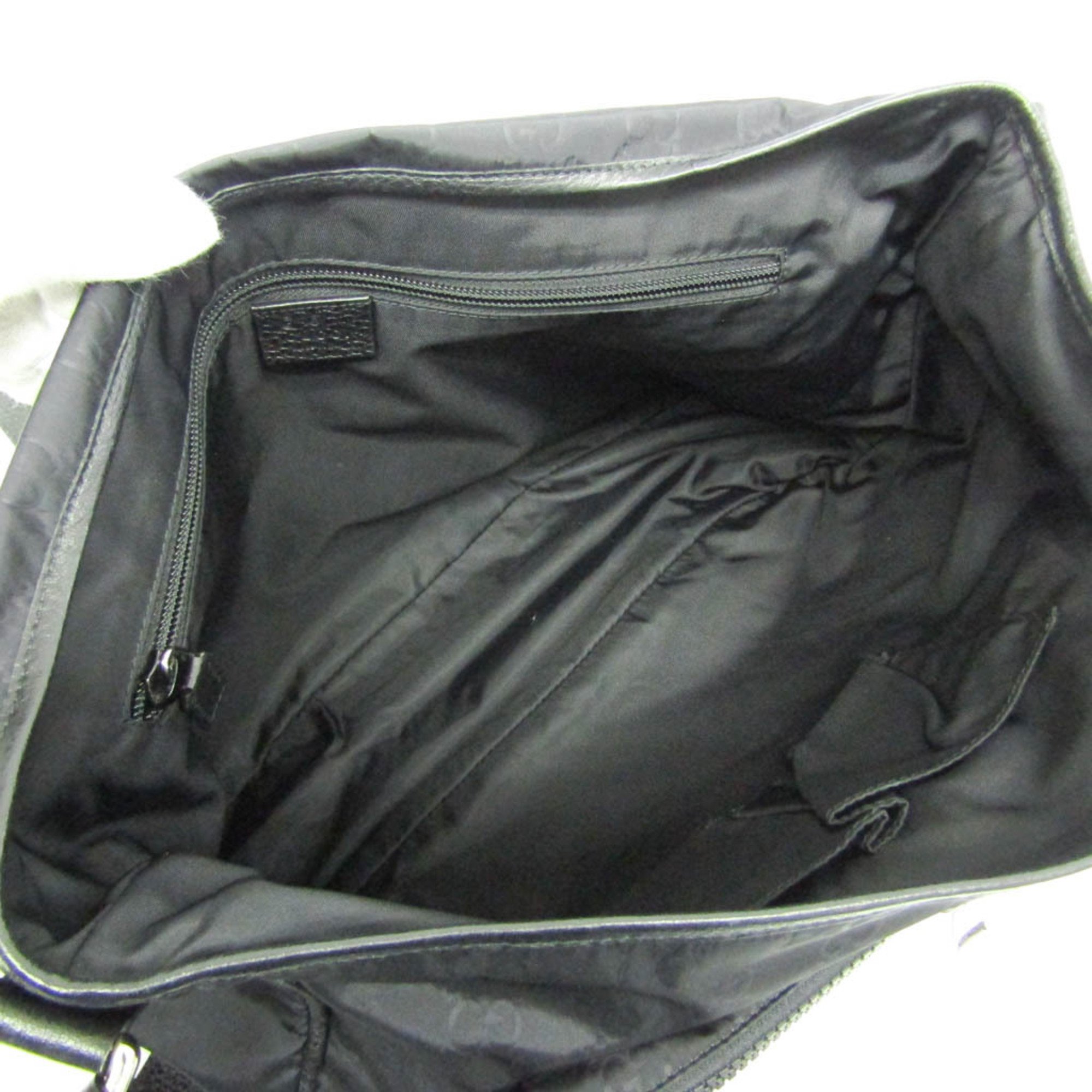 Gucci NYLON GUCCISSIMA 510334 Women,Men Nylon,Leather Messenger Bag,Shoulder Bag Black
