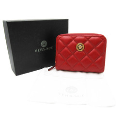 Versace Medusa Nappa Quilting DPDI167S Women's Leather Middle Wallet (bi-fold) Red Color