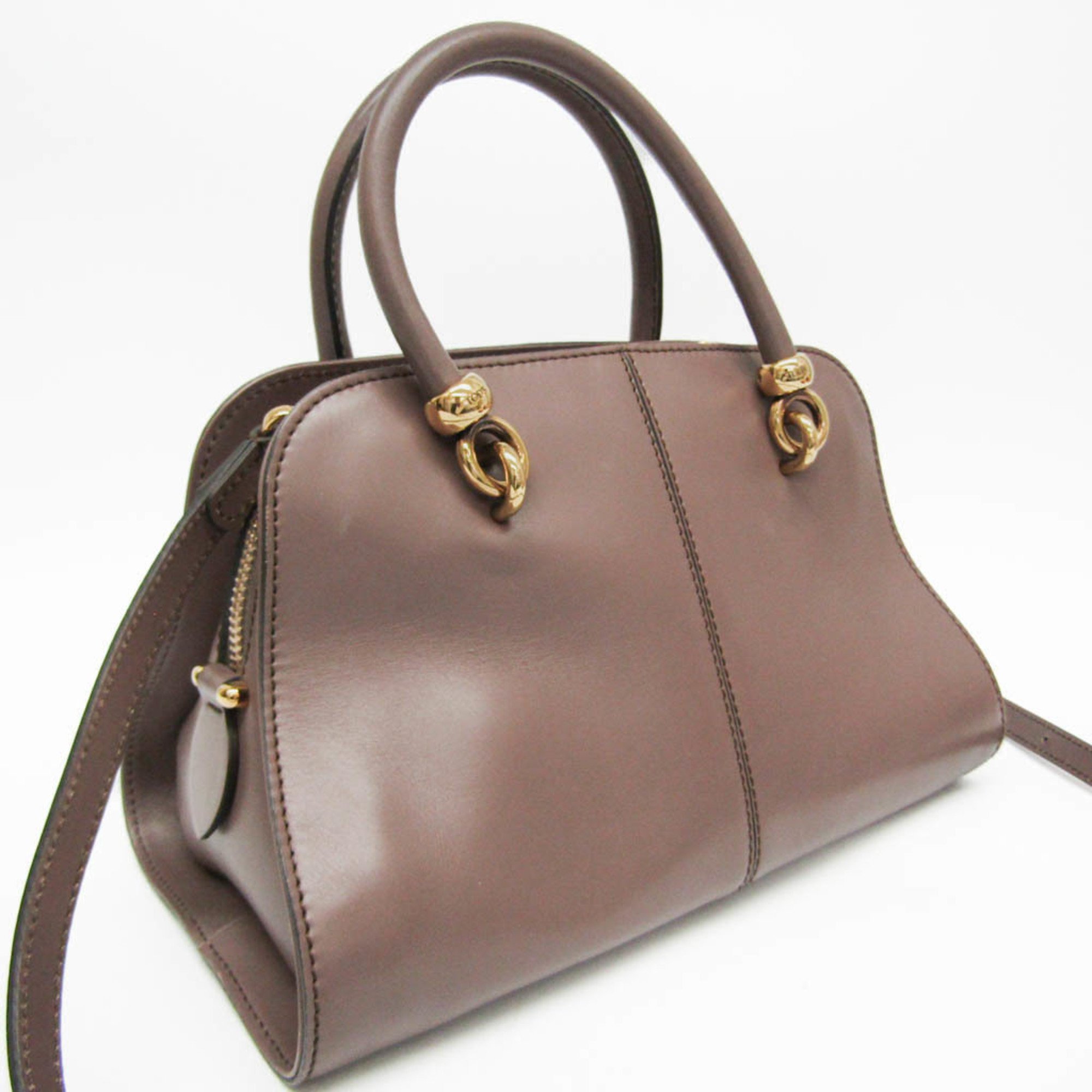 Tod's SELLA XBWAL0H0200W00C420 Women's Leather Handbag,Shoulder Bag Purple Brown