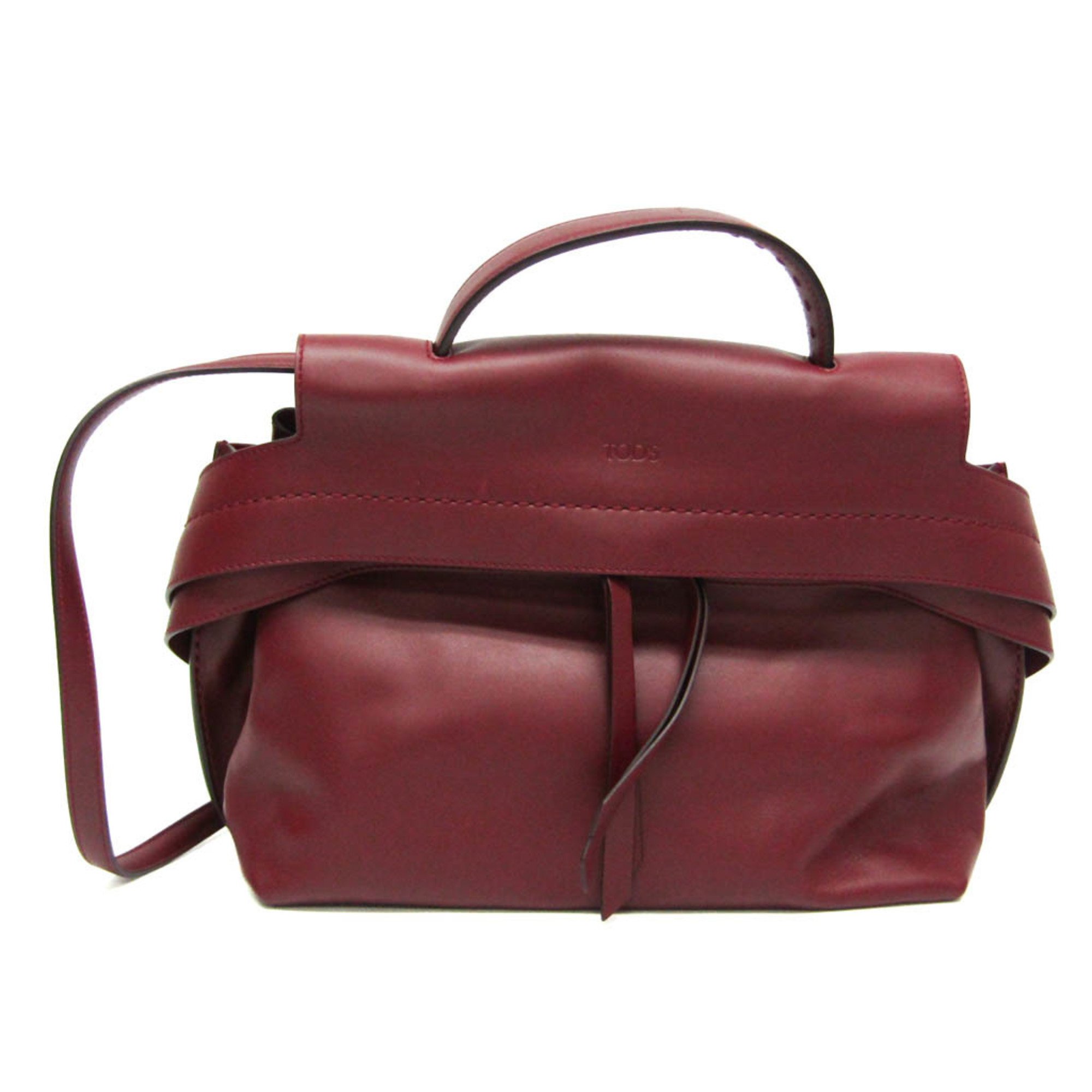 Tod's Wave Women's Leather Handbag,Shoulder Bag Bordeaux