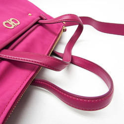 Salvatore Ferragamo GU-21 F685 Women's Leather,Nylon Handbag,Shoulder Bag Pink