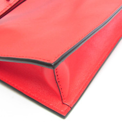 Versace Virtus Women's Leather Shoulder Bag Red Color