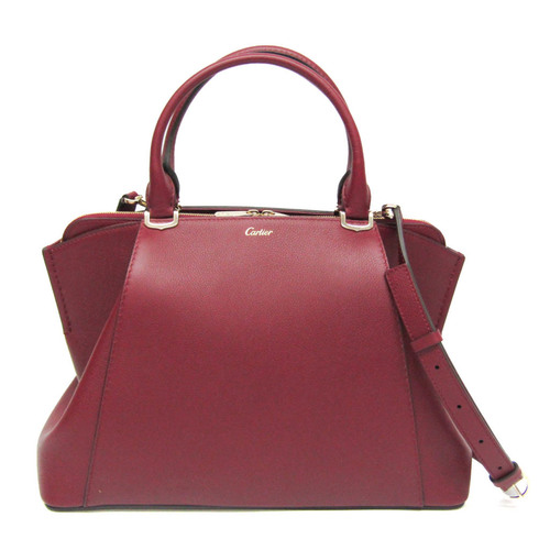 Cartier C De Cartier L1001829 Women's Leather Handbag,Shoulder Bag Bordeaux