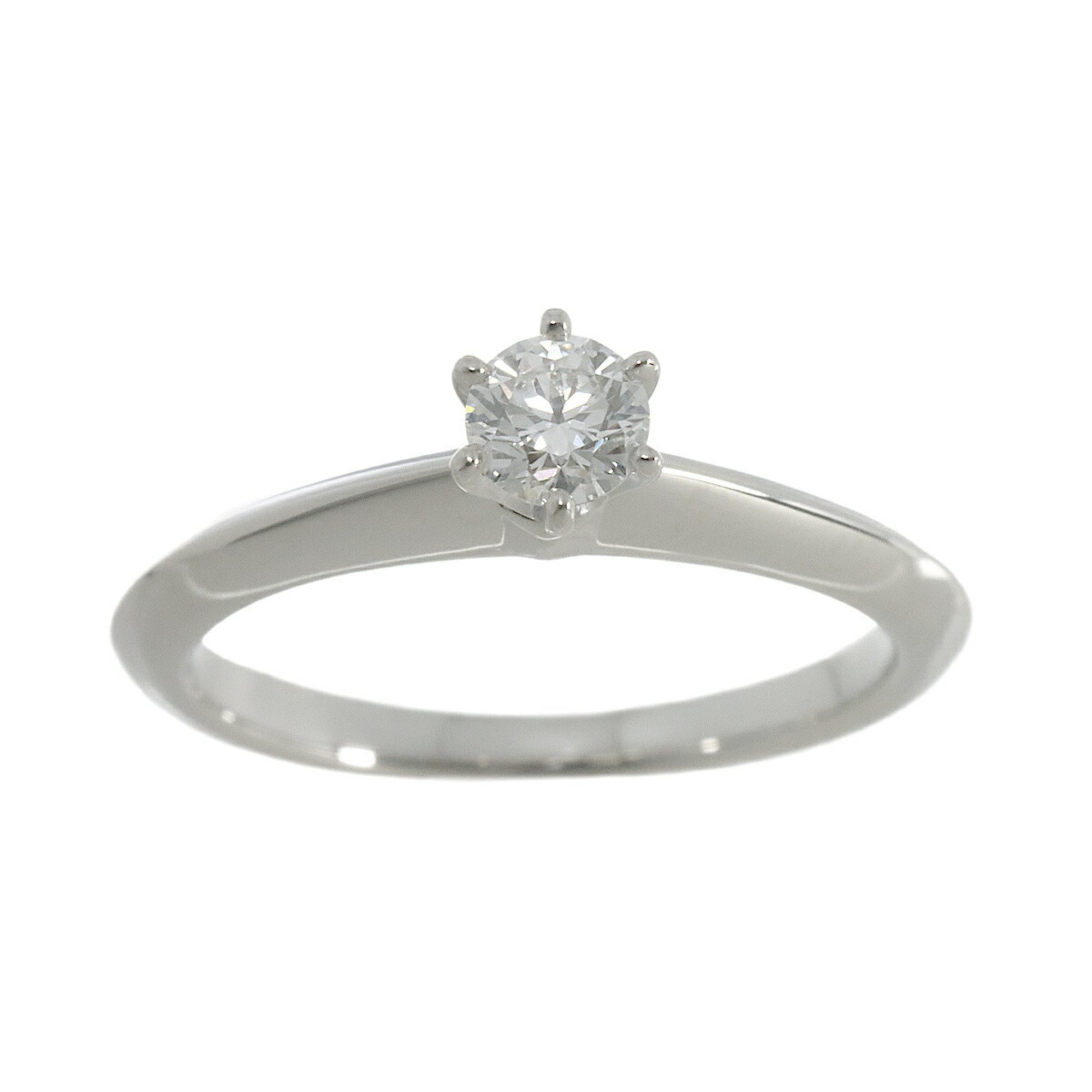 Tiffany TIFFANY&CO. Solitaire Diamond 0.23ct H/VVS1/3EX No. 8 Ring Pt Platinum