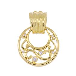 Christian Dior Diamond Pendant Top K18 YG Yellow Gold 750