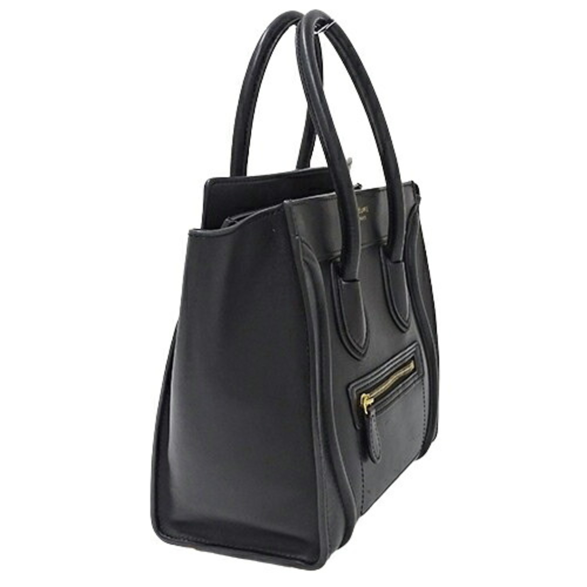 Celine CELINE bag ladies brand handbag leather luggage micro shopper black
