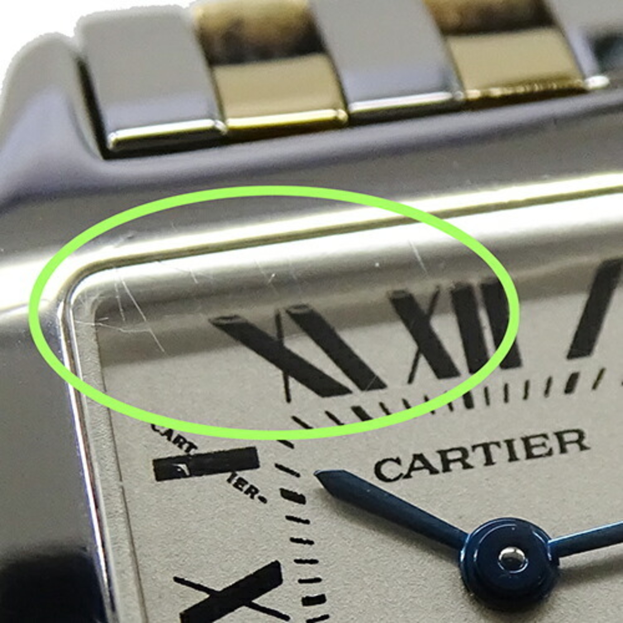 Cartier Watch Ladies Brand Santos de Moiselle SM Quartz QZ Stainless Steel SS Gold YG W25066Z6 Combination Polished