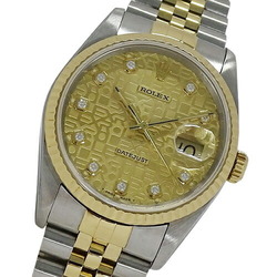 Rolex Datejust 16233G S watch men's brand 10P diamond computer automatic winding AT stainless steel SS gold YG combination polished