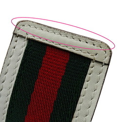 GUCCI belt men's brand leather canvas interlocking sherry white green red silver hardware 114984 95/38