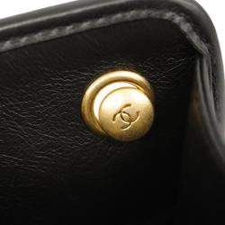 Chanel Shoulder Bag Matelasse Chain Lambskin Black Women's