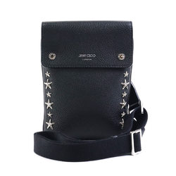 Jimmy Choo JIMMY CHOO Crossbody Shoulder Bag Mini Pochette Leather Black Unisex