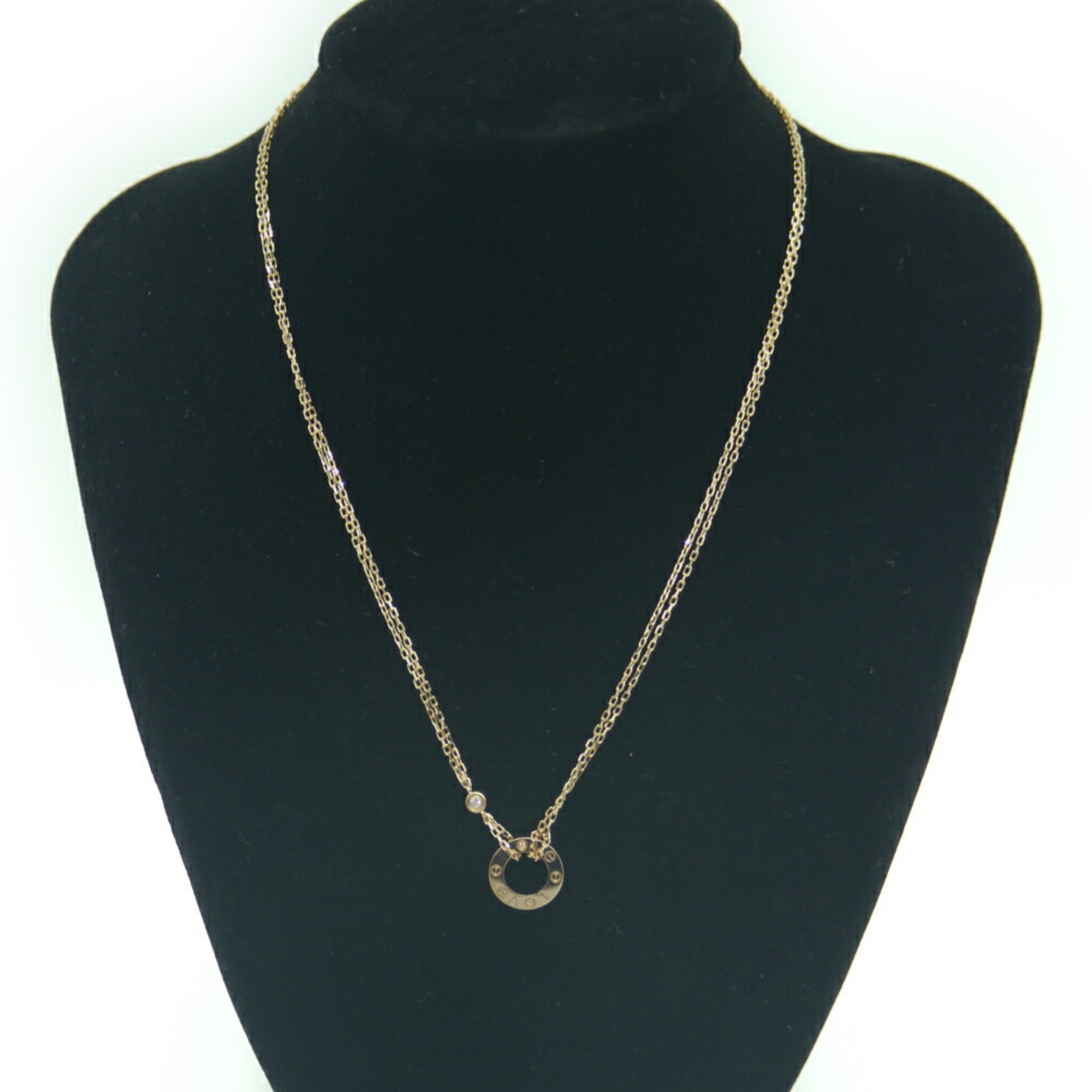 Cartier K18PG LOVE necklace diamond pink gold
