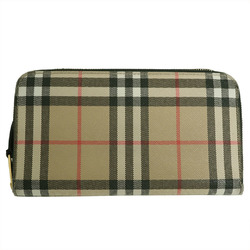 Burberry Check Round Long Wallet PVC Leather Women's 80580161 BURBERRY