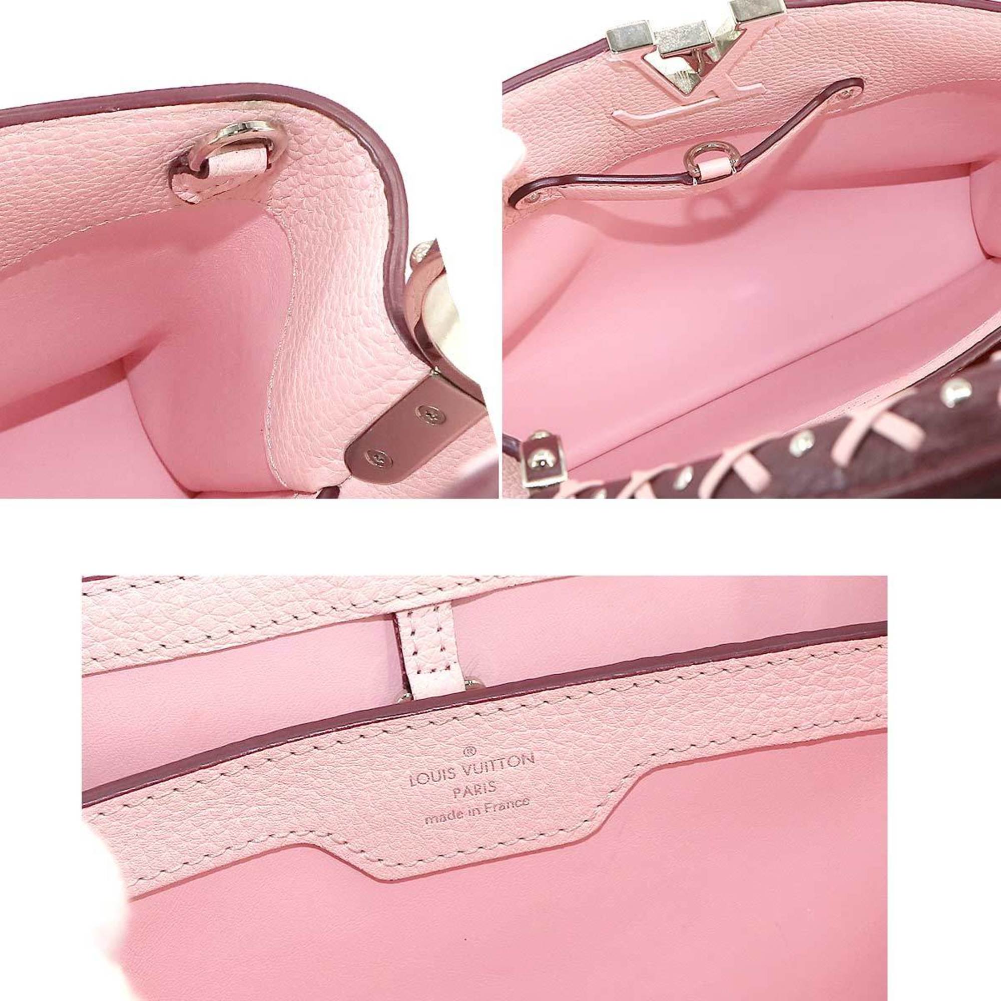 LOUIS VUITTON Capucines MM 2way hand shoulder bag Taurillon leather bubblegum pink M52388 RFID