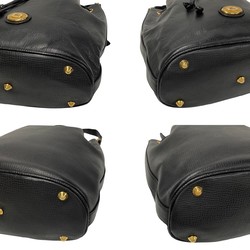 Burberrys Nova Check Hardware Leather Shoulder Bag Sacoche Black 21185