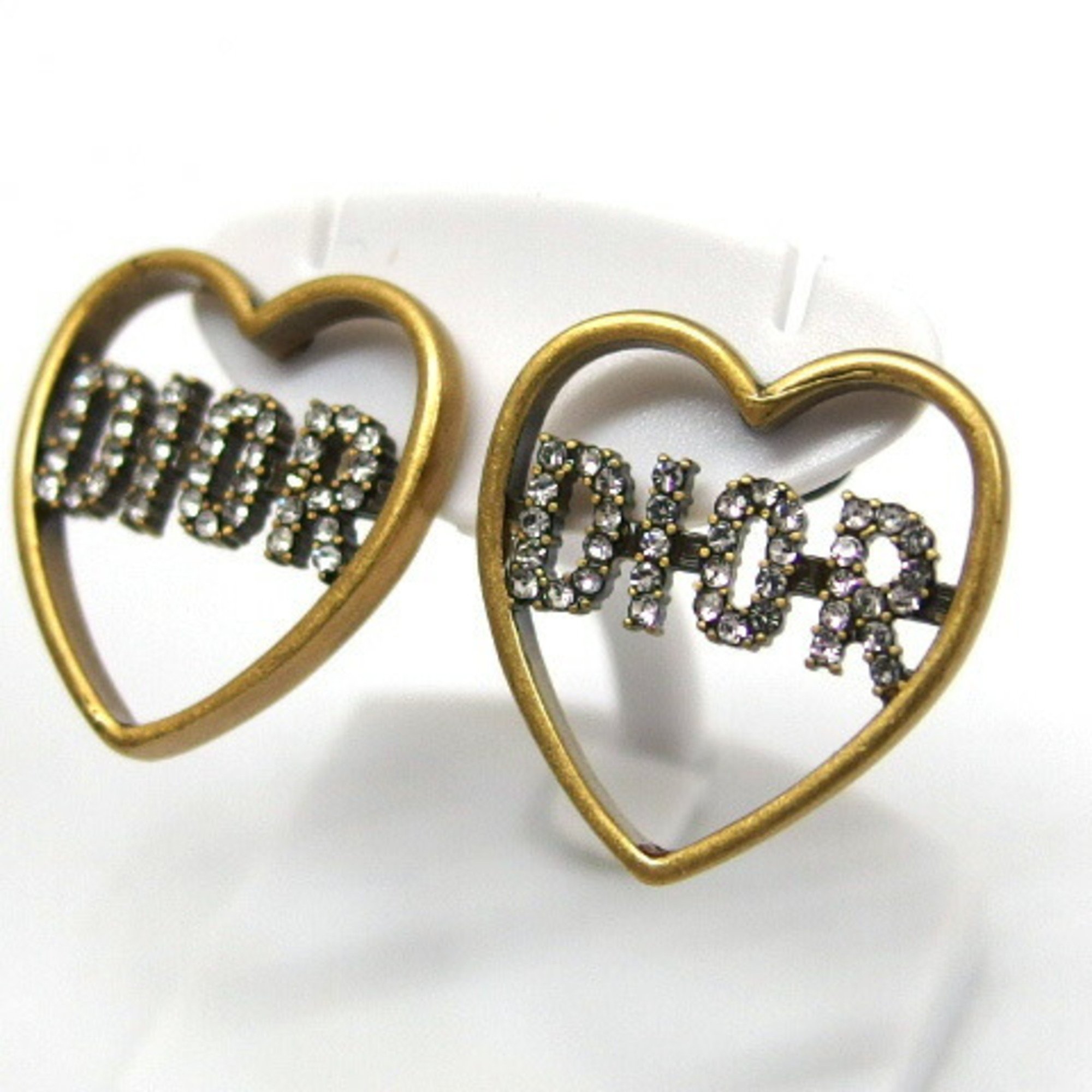 Christian Dior Open Heart Rhinestone Earrings