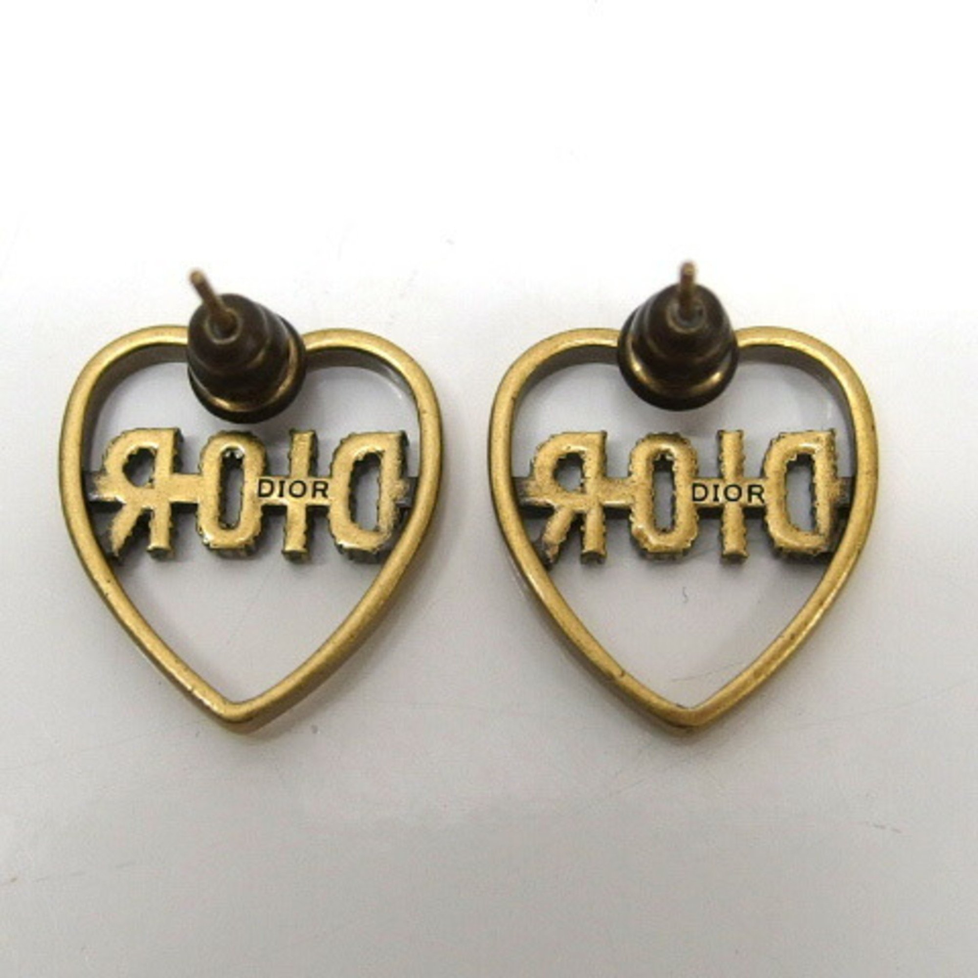 Christian Dior Open Heart Rhinestone Earrings