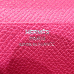 HERMES Bear Soufflé Wallet Long Tosca/Rose Tyrian/SV Hardware Epson □P Engraved Ladies