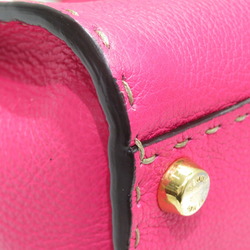 FENDI Peekaboo Selleria 8BN244 Handbag Shoulder Bag Pink Leather Women's Men's