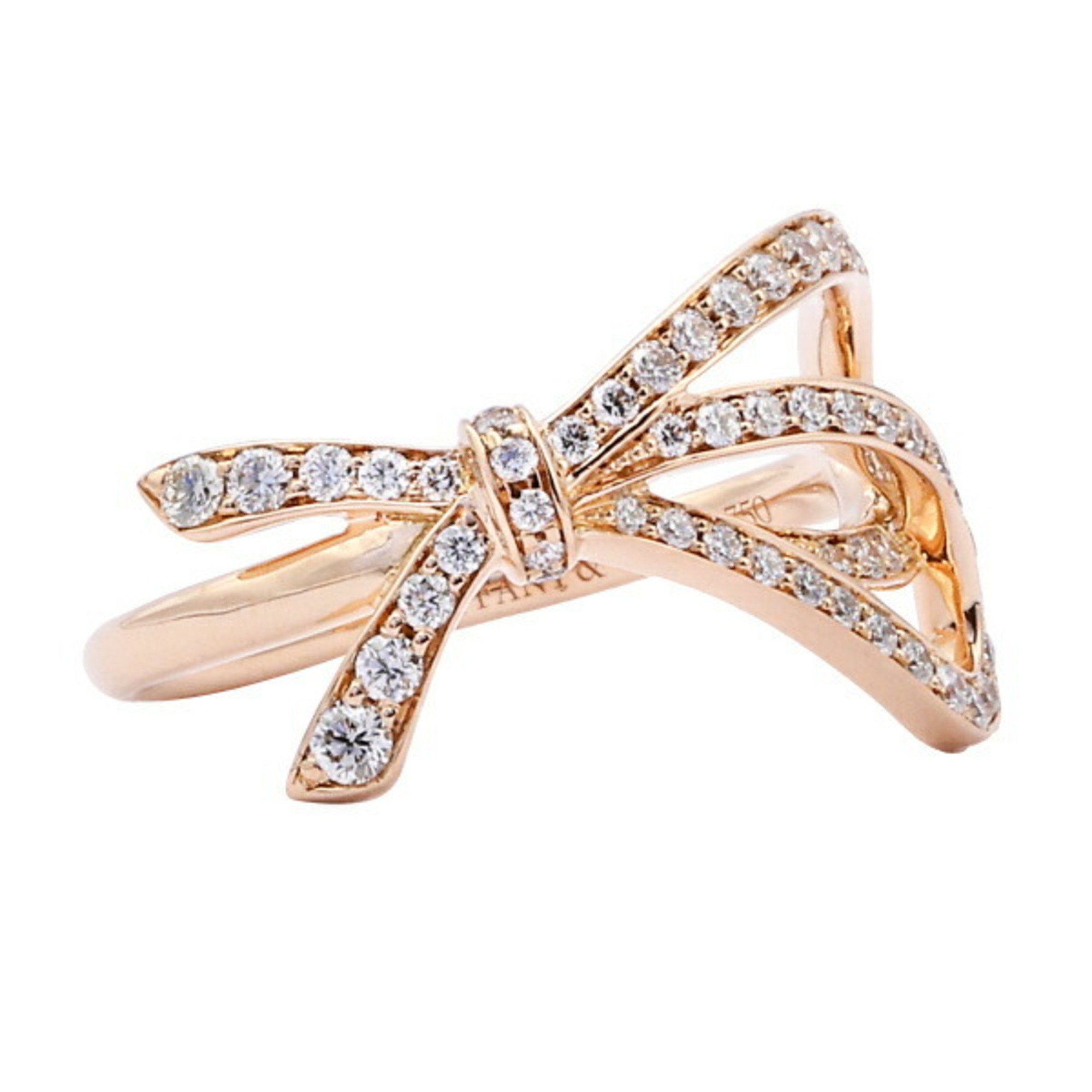 Tiffany Ribbon Bow K18PG Pink Gold Ring