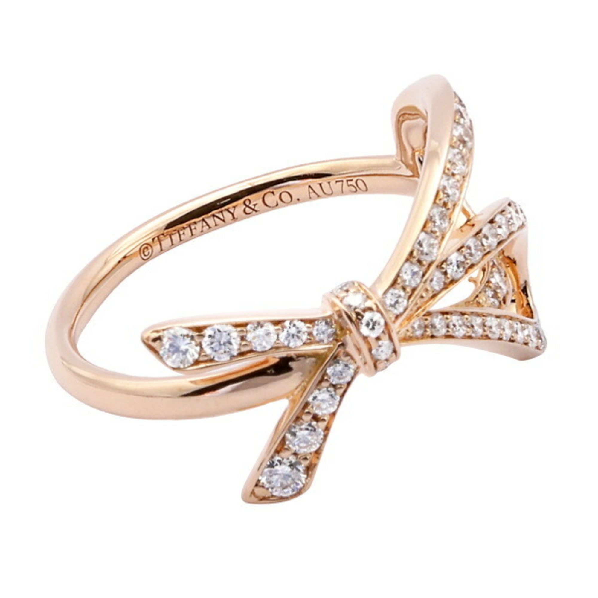 Tiffany Ribbon Bow K18PG Pink Gold Ring