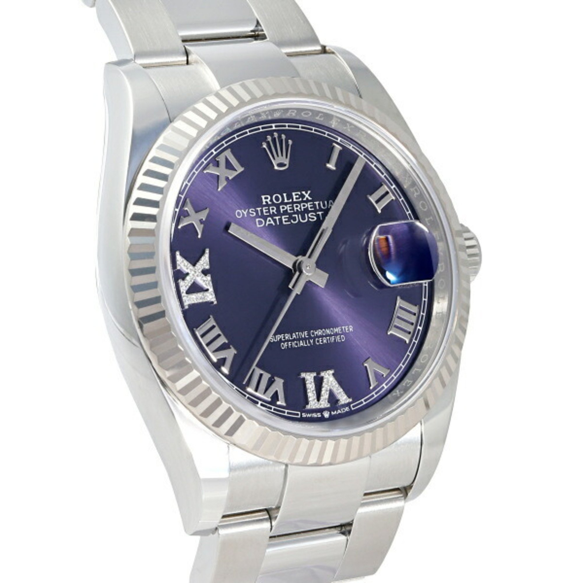 Rolex Datejust 36 126234 Aubergine (VI,IX Diamond) Dial Watch Men's