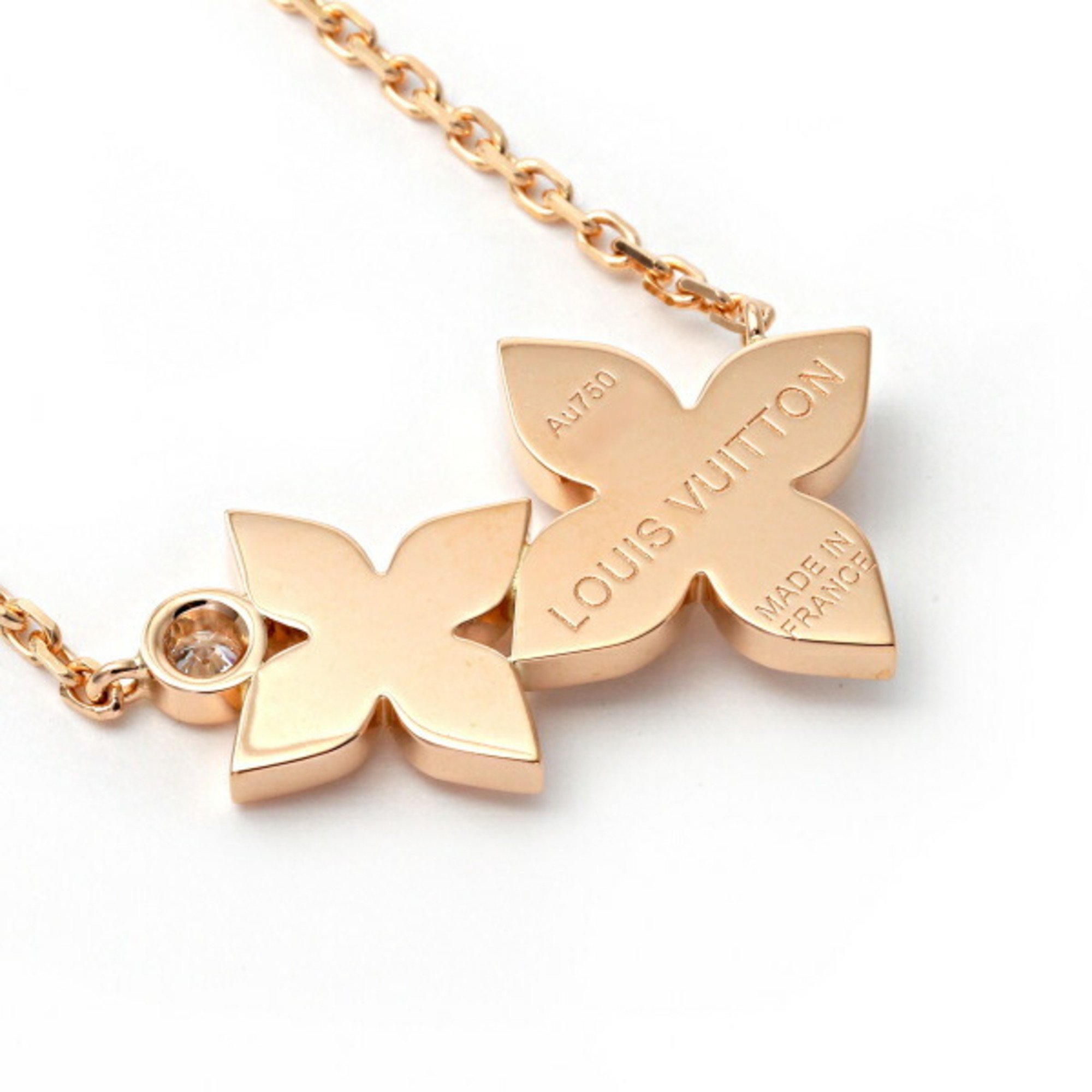 Louis Vuitton Double Star Blossom K18PG Pink Gold Necklace