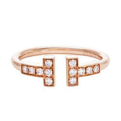Tiffany T Diamond Wire Ring K18PG Pink Gold