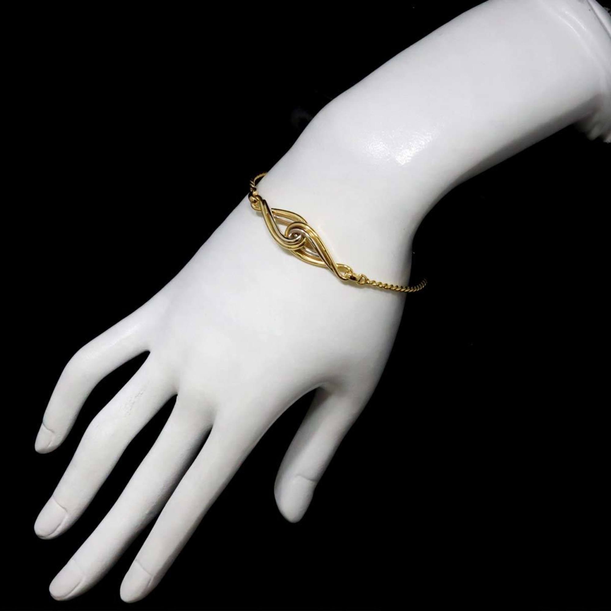 Christian Dior Bracelet 18cm K18 YG WG Yellow White Gold 750