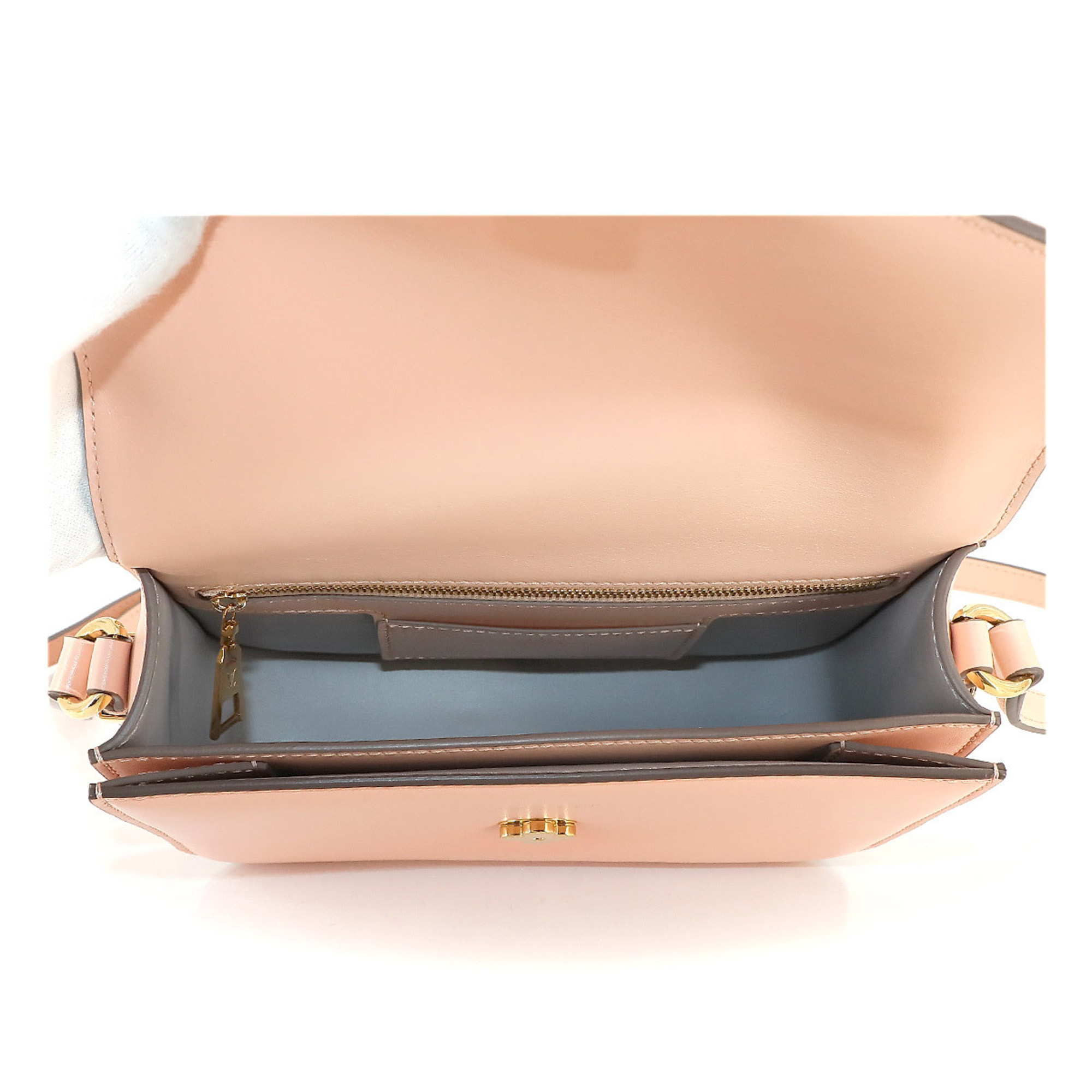 LOUIS VUITTON LV PONT 9 Pont Neuf Shoulder Bag Leather Rose Himalaya M57325 Gold Hardware RFID