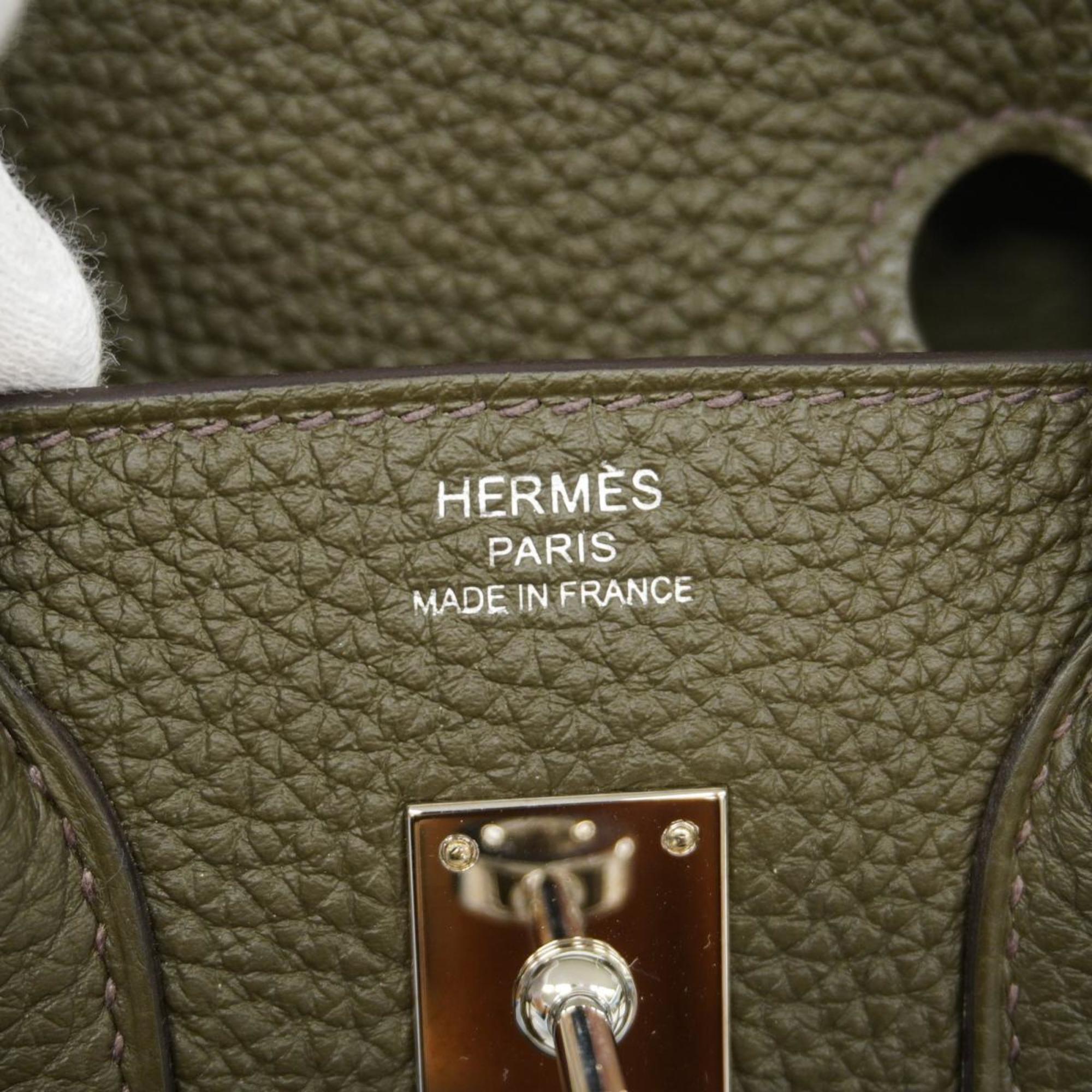 Hermes Handbag Birkin 25 Z Stamp Togo Olive Green Ladies