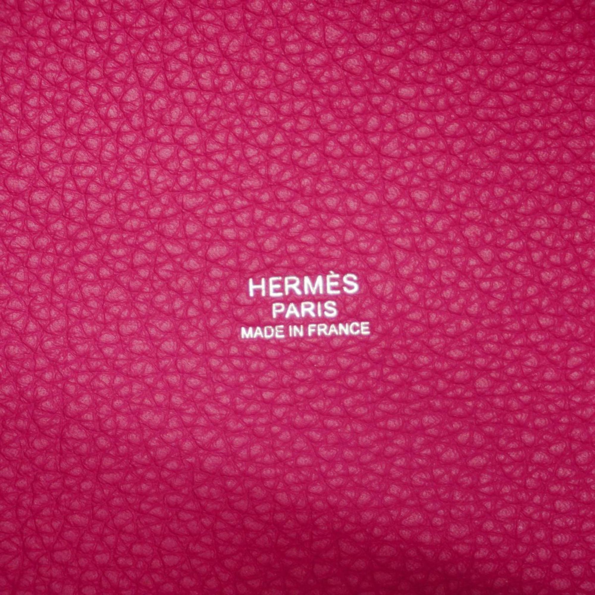 Hermes Handbag Picotan Lock PM U Engraved Taurillon Maurice Rose Shocking Ladies