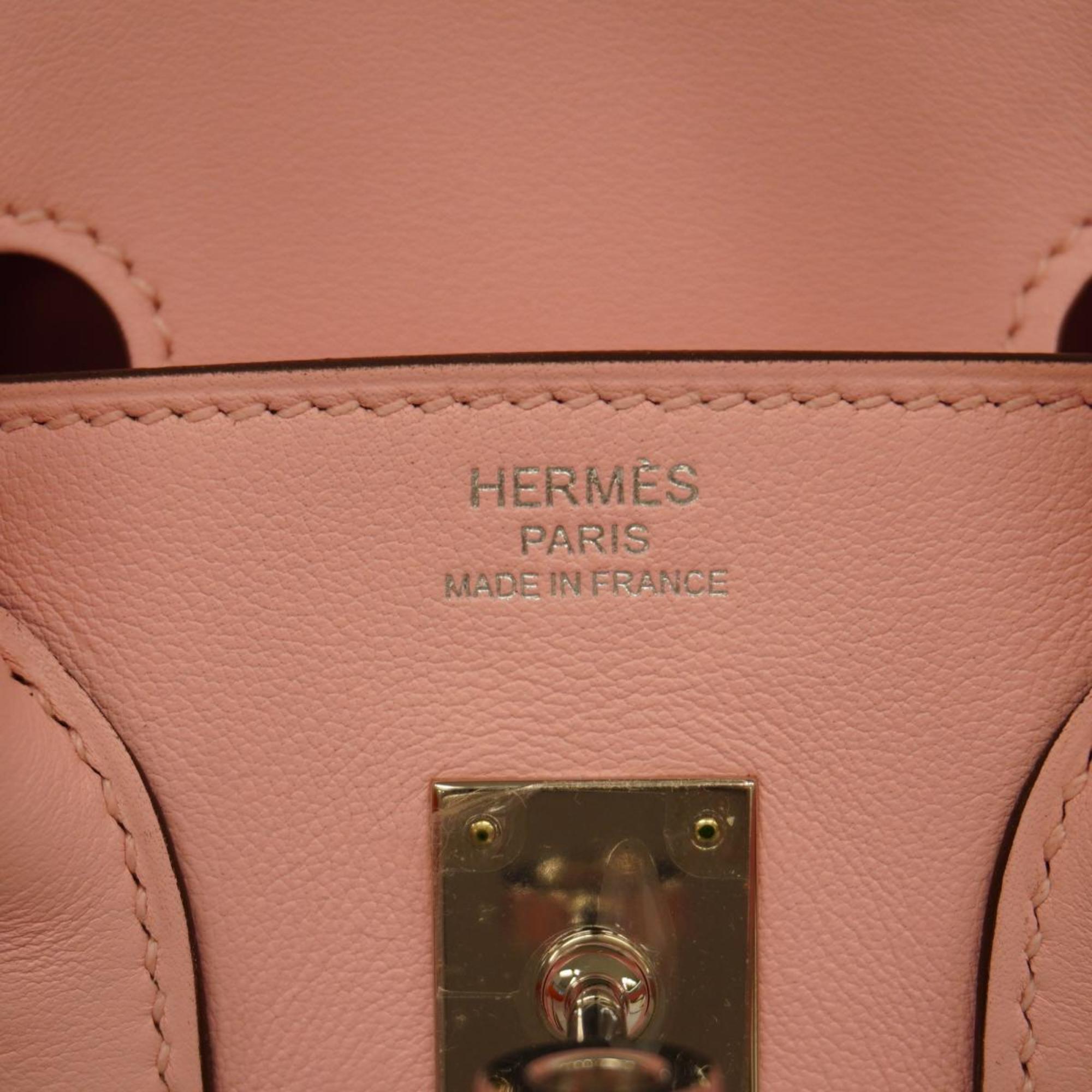 Hermes Handbag Birkin 25 D Engraved Swift Rose Sakura Ladies