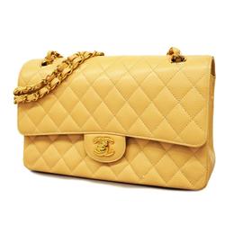 Chanel Shoulder Bag Matelasse W Flap Chain Caviar Skin Beige Ladies