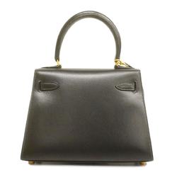 Hermes handbag Kelly 20 □A engraved box calf black ladies