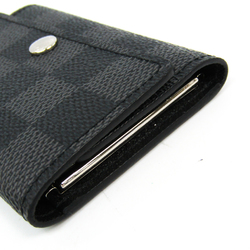 Louis Vuitton Damier Graphite Men's Damier Graphite Key Case Damier Graphite 6 Key Holder N62662