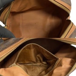 CELINE Macadam Blason Triomphe Pattern Leather Handbag Boston Bag Brown 21388