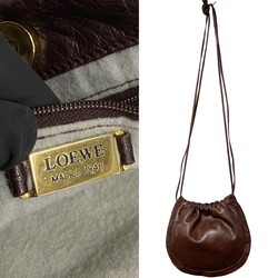 LOEWE Nappa leather shoulder bag pochette sacoche brown ktk2106