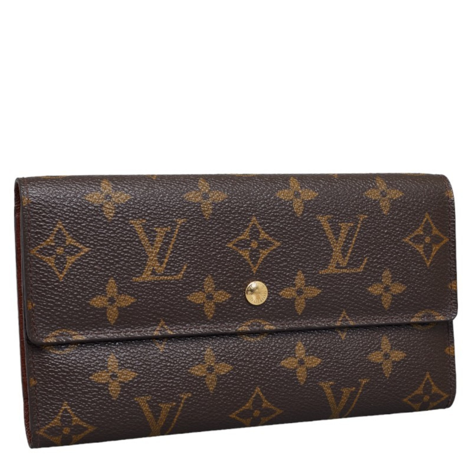 Louis Vuitton Monogram Porte Tresor International Long Wallet M61215 Brown PVC Leather Ladies LOUIS VUITTON