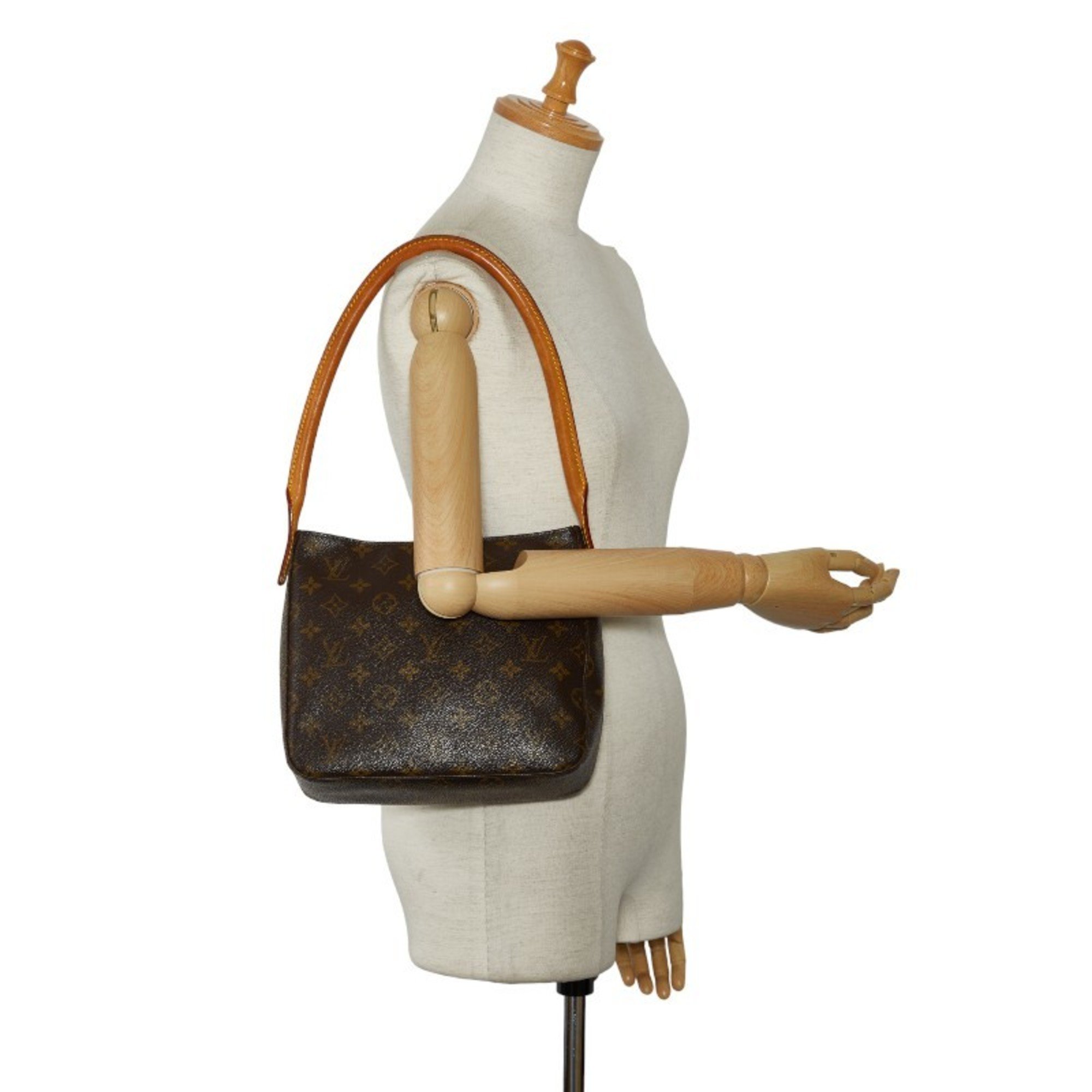 Louis Vuitton Monogram Looping MM Shoulder Bag Handbag M51146 Brown PVC Leather Ladies LOUIS VUITTON