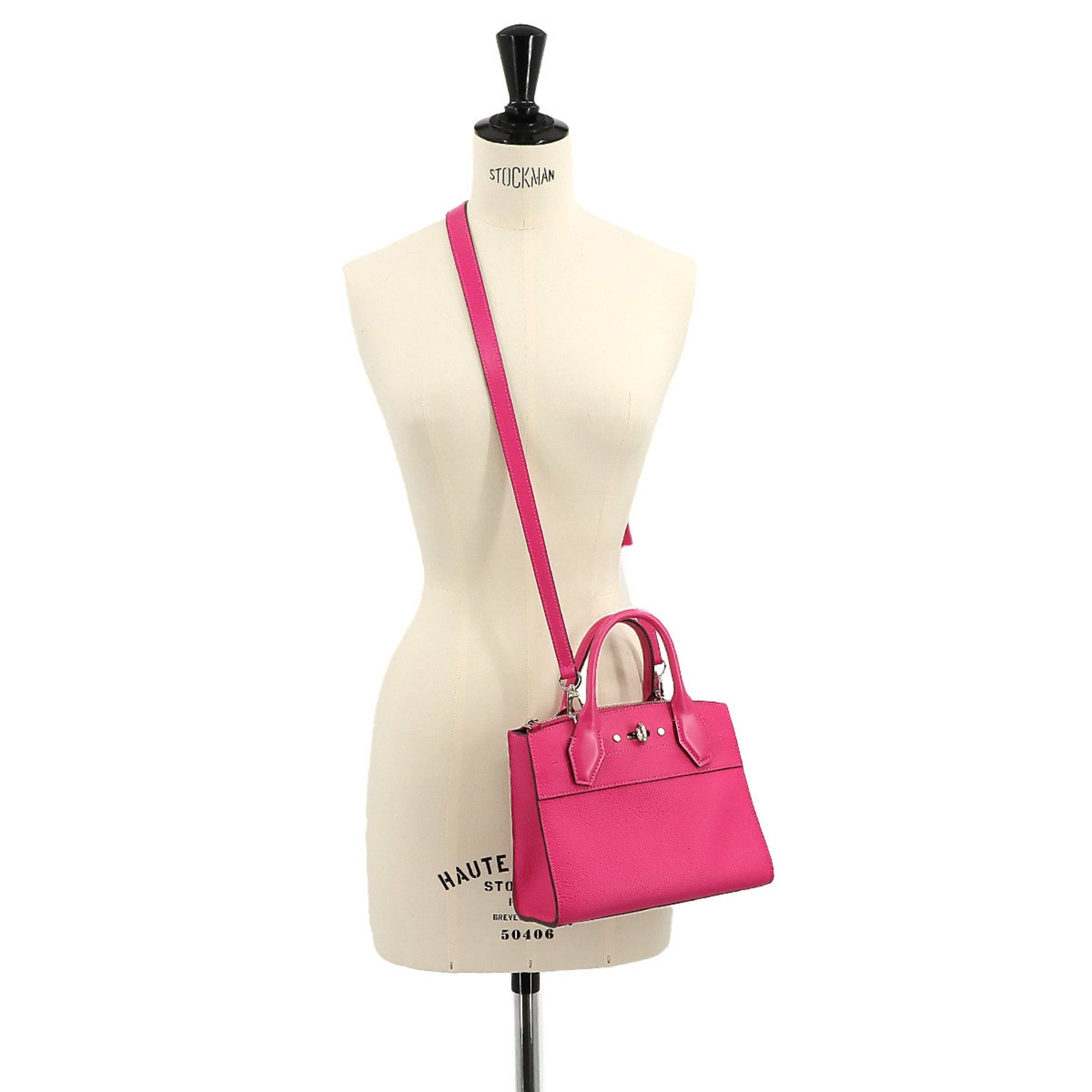 Louis Vuitton LOUIS VUITTON City Steamer MINI 2way Hand Shoulder Bag Leather Rose Fuchsia M56896 RFID Mini
