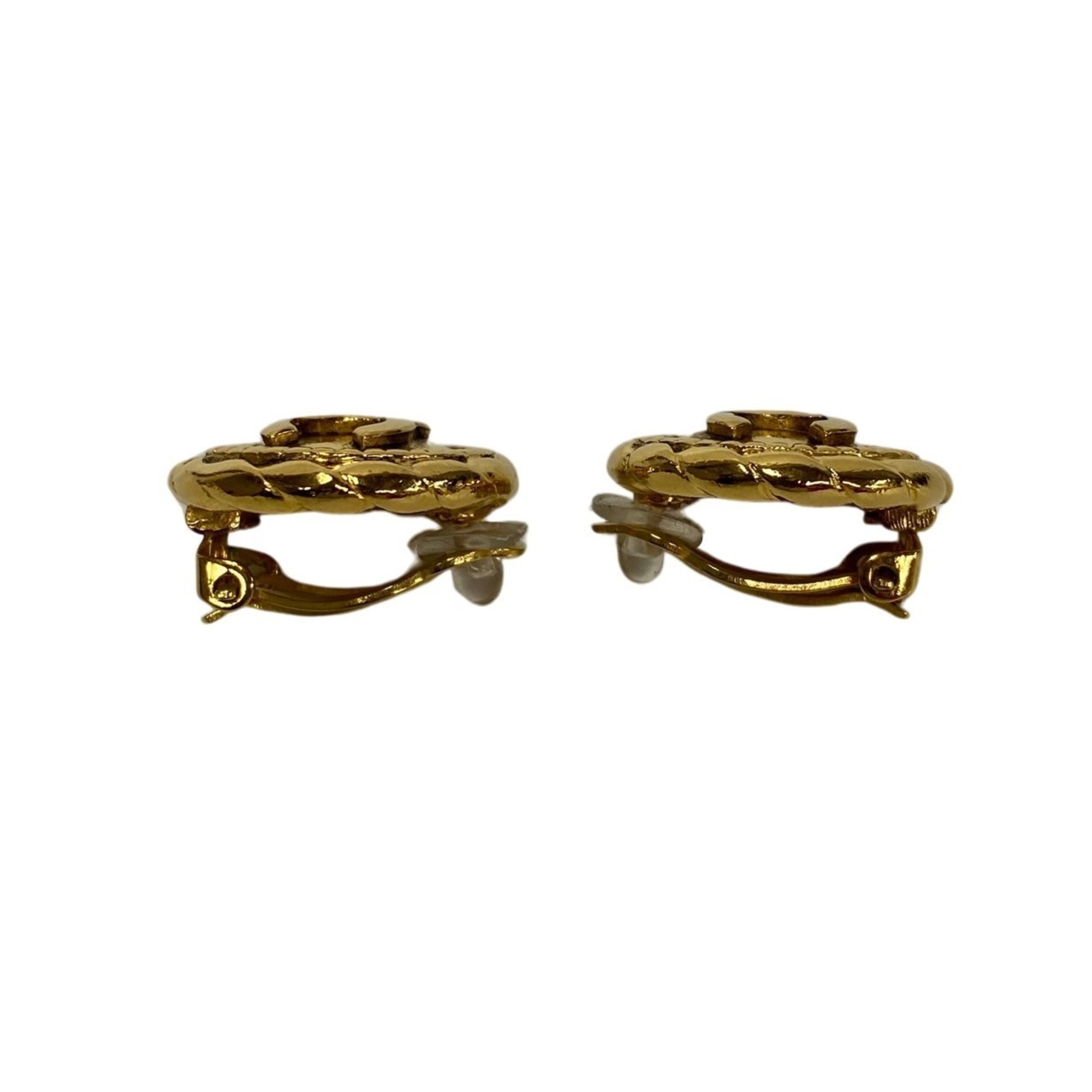 CHANEL Cocomark Motif Earrings Ear Cuff Women's Gold 12973